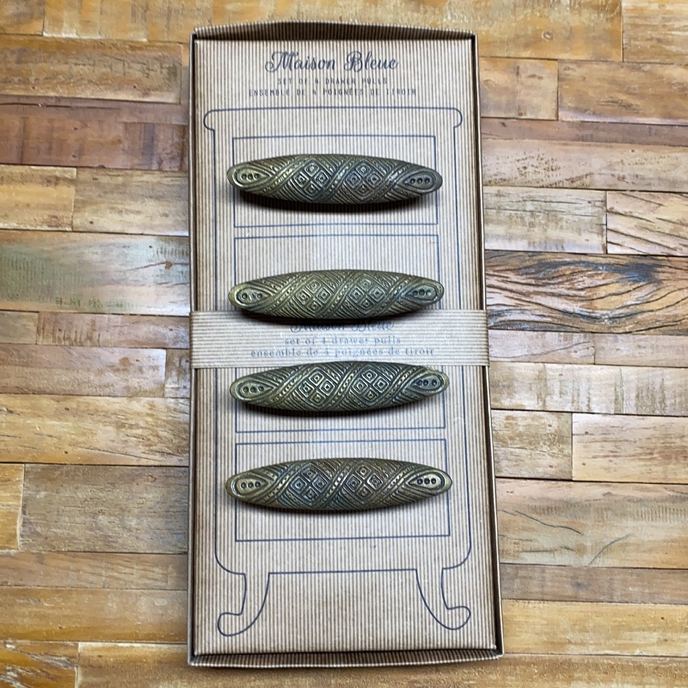 Set of 4 Vintage Drawer Pulls Kitchen Drawer Handles